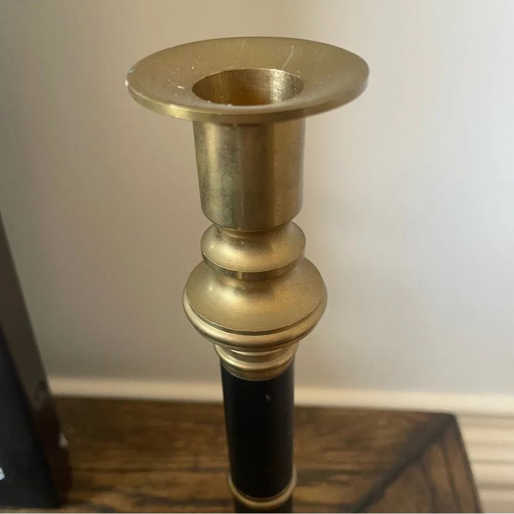 Vintage Brass  Candlestick Holder,  10”H x 3”b